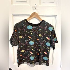 Space print front and back, youth large